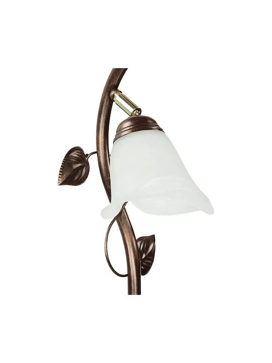 Loella Metal Vintage Table Lamp for Socket E14 with Brown Shade and Base