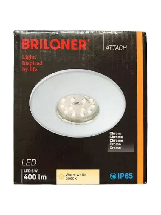 Briloner Στρογγυλό LED Panel 5W με Θερμό Λευκό Φως 3000K