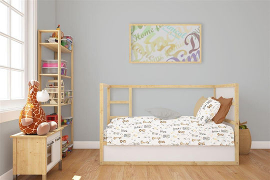 Dimcol Baby Bettlaken Weiß-Grau 70x155cm