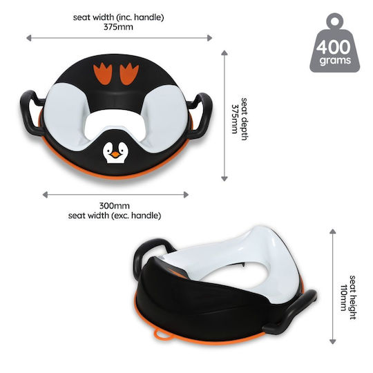 ProBaby Toddler Toilet Seat Little Trainer Seat with Handles Black