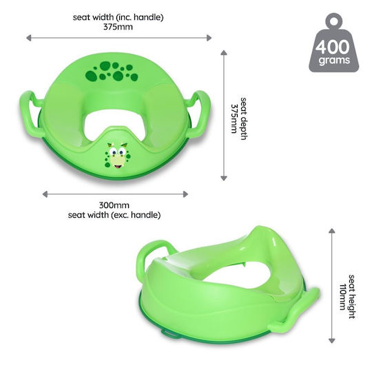 ProBaby Toddler Toilet Seat Little Trainer Seat with Handles Green
