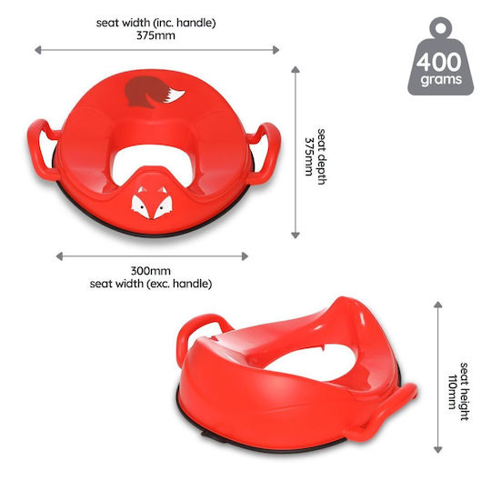 My Carry Potty Little Trainer Seat Toddler Toilet Seat with Handles Red