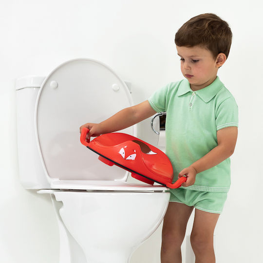 My Carry Potty Little Trainer Seat Toddler Toilet Seat with Handles Red