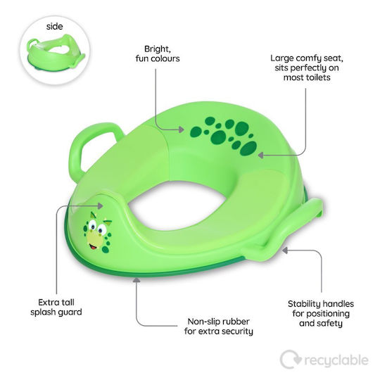 ProBaby Toddler Toilet Seat Little Trainer Seat with Handles Green