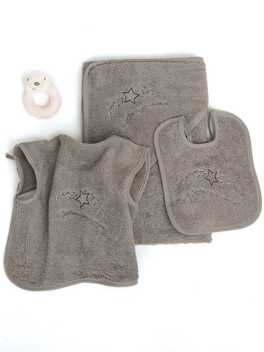 Palamaiki Σετ Βρεφικές Πετσέτες 3τμχ Baby Joia Grey