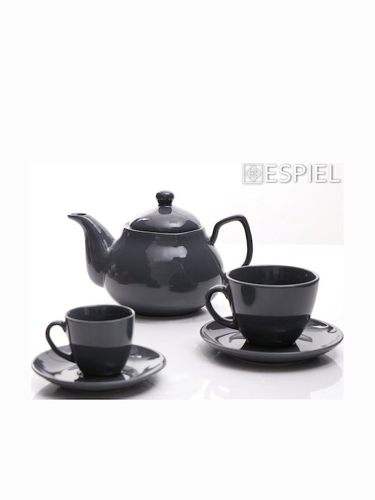 Espiel Essentials Σετ Τσαγιού Κεραμικό Γκρι 850ml 2τμχ