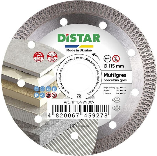 Distar Diamond Disc Distar 1a1r D7 Multigres 115
