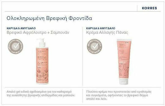 Korres Șampon și gel de duș 2 în 1 Nucă de cocos și migdale 500ml cu pompa