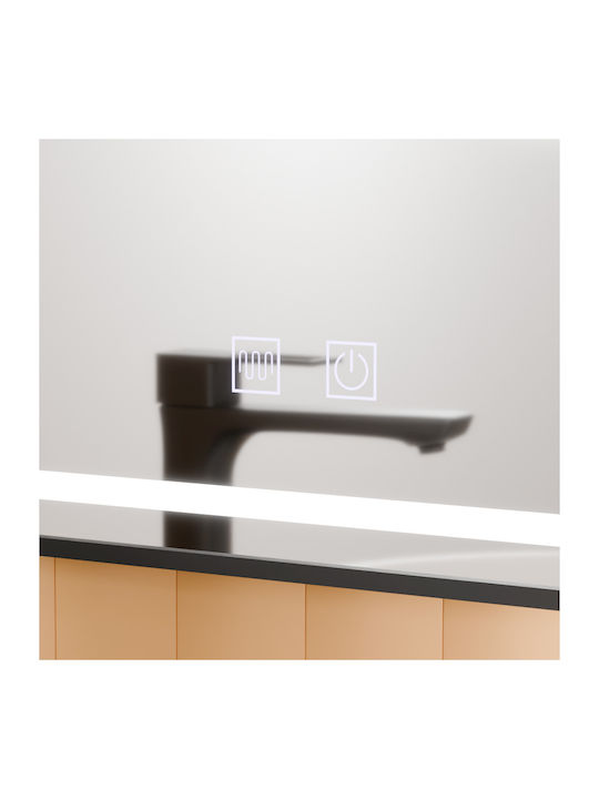 Alista Home Ορθογώνιος Καθρέπτης Μπάνιου Led Αφής 45x60cm Μαύρος