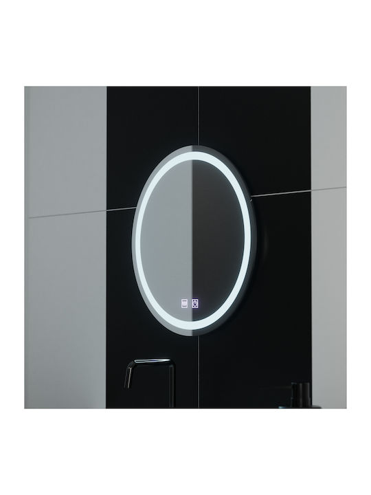 Alista Home Στρογγυλός Καθρέπτης Μπάνιου Led Αφής 50x50cm