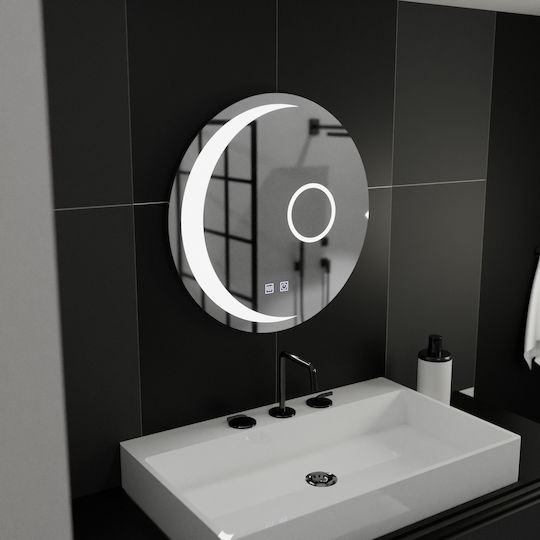 Alista Home Runder Badezimmerspiegel LED Berührung 60x60cm Durchsichtig