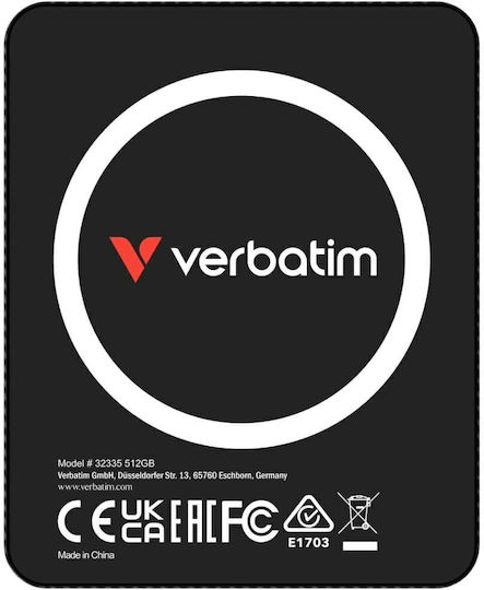 Verbatim Snapback Ultra Slim USB-C Externe SSD 512GB 2.5" Schwarz