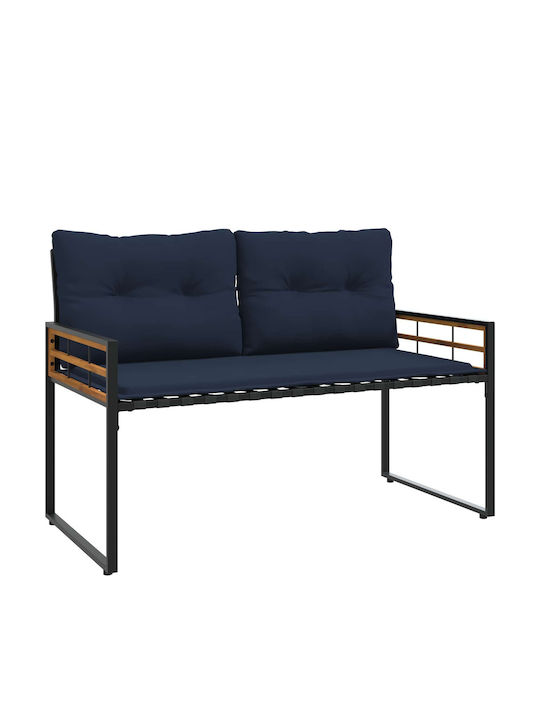 Bank Außenbereich Holz mit Kissen 114x55x77cm