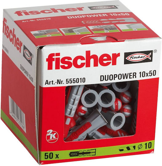 fischer Duopower Ούπα Πλαστικό 10x50mm 50τμχ