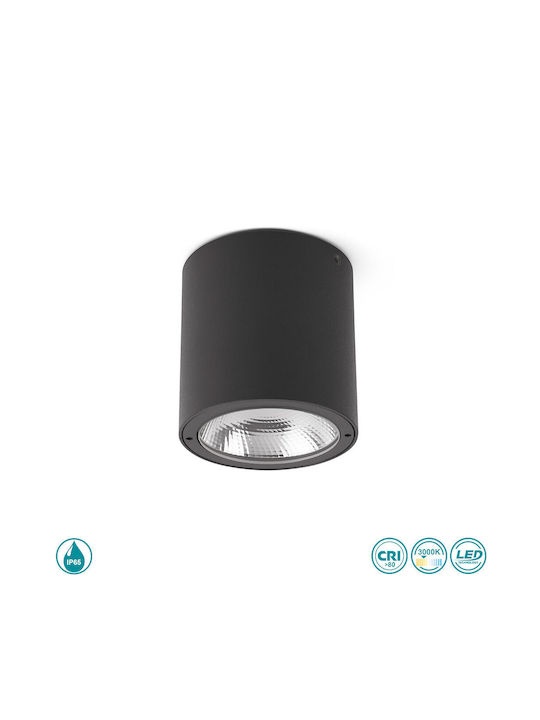 Faro Barcelona Goz Waterproof Outdoor Ceiling Spot with Integrated LED in Black Color 70575