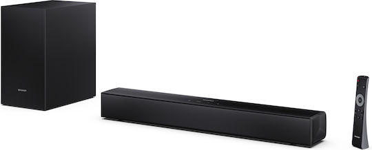 Sharp HT-SBW121 Soundbar 2.1 Bluetooth und HDMI 240W mit kabellosem Subwoofer Schwarz