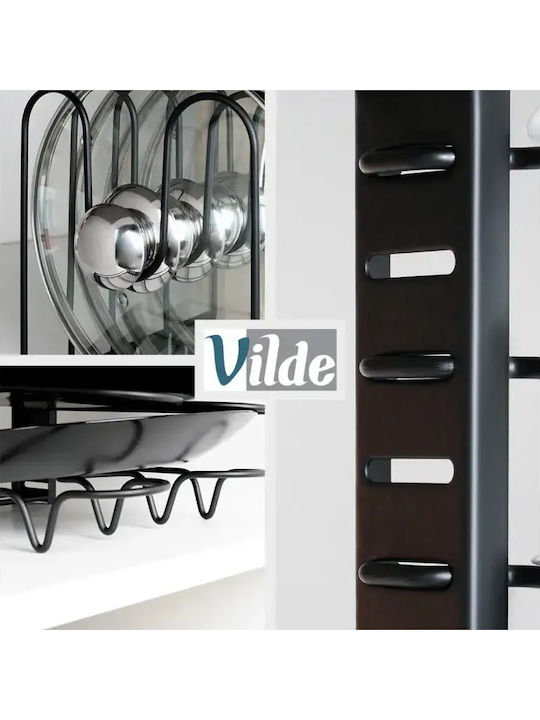 Vilde Cabinet Dish Rack Metallic In Black Colour 21x47x38cm
