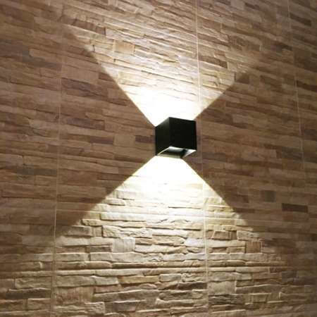 Atman Lamp Wall with Integrated LED and Warm White Light Black 10x10x8cm