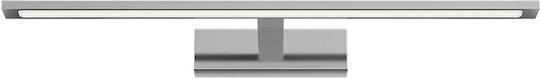 Braytron Modern Leuchte Badezimmer mit Integrierter LED und Einstellbares Weißes Licht Silber 60x12cm