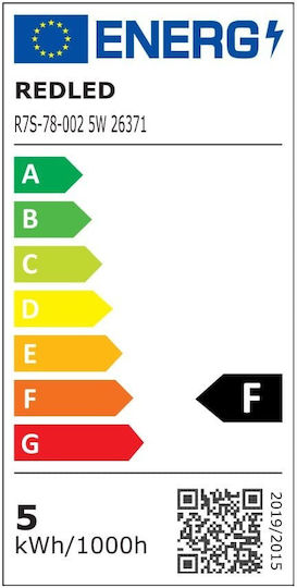 Redled LED Bulb 5W 78mm for Socket R7S and Shape R80 Cool White