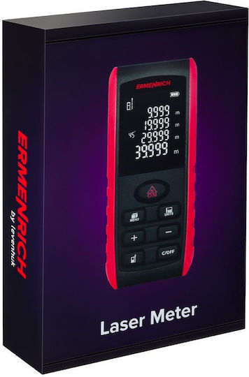 Laser Distance Meter Ermenrich Reel Ge80 4-Line Display Up To 80 Meters Measuring Range Red