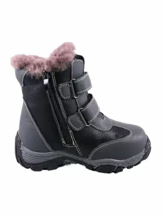 Lederne Kinderstiefel Gray