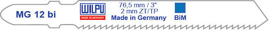 Mg 12 Bi Bi-metal Jig Saw Blades Vertical Saw Ferrous Non-ferrous Metals 5 Pieces Dim 76.5 X 7.8 X 1.0 Mm