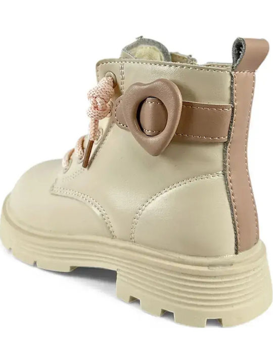 Anatomische Kinderstiefel mit Reißverschluss Beige