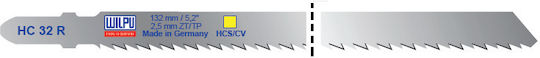Hc 32 R Hcs Cv Jig Saw Blade Vertical Saw T-shank of Wood 5 Pieces Size 132 X 7.8 X 1.45 Mm