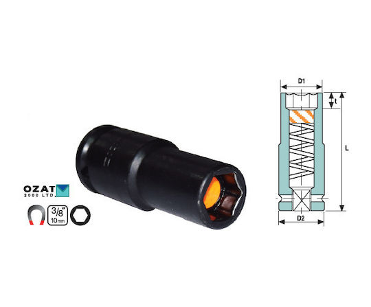 3/8'' Impact Magnetic Socket Head 10