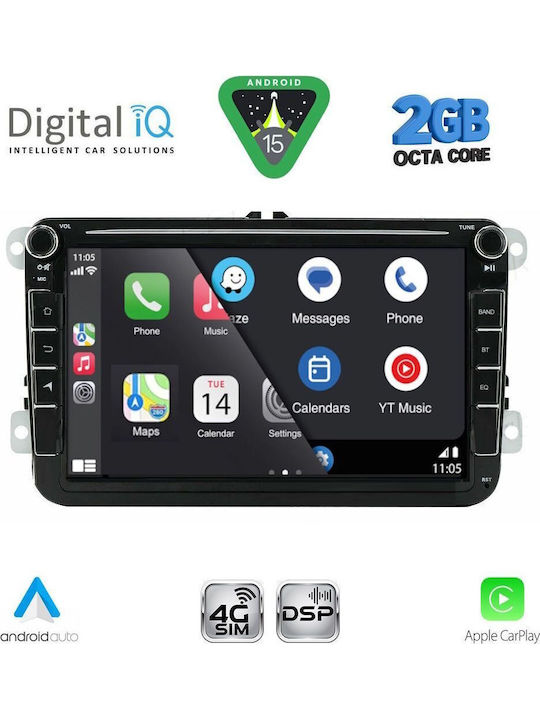 Digital IQ Auto-Audiosystem 2004-2014 (Bluetooth/USB/WiFi/GPS/Apple-Carplay/Android-Auto) mit Touchscreen 8"