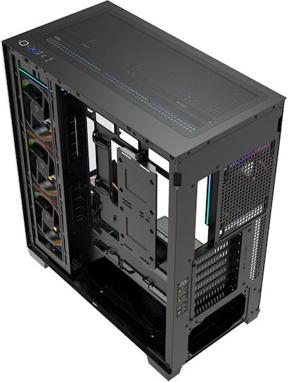Modecom Volcano Stellar Plus ARGB 8F Gaming Midi Tower Κουτί Υπολογιστή με Πλαϊνό Παράθυρο Μαύρο