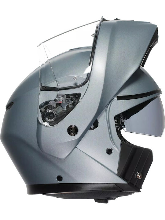AGV Streetmodular Mat Silver Κράνος Μηχανής Full Face ECE 22.06 1690gr με Pinlock και Sunvisor