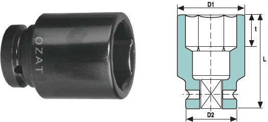 3/4'' 6-Point Impact Steckdose Kopf 1'' Lang