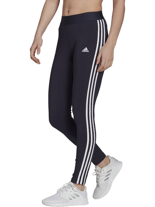 Essentials 3 Stripes Training Γυναικείο Μακρύ Κολάν Ψηλόμεσο Legend Ink