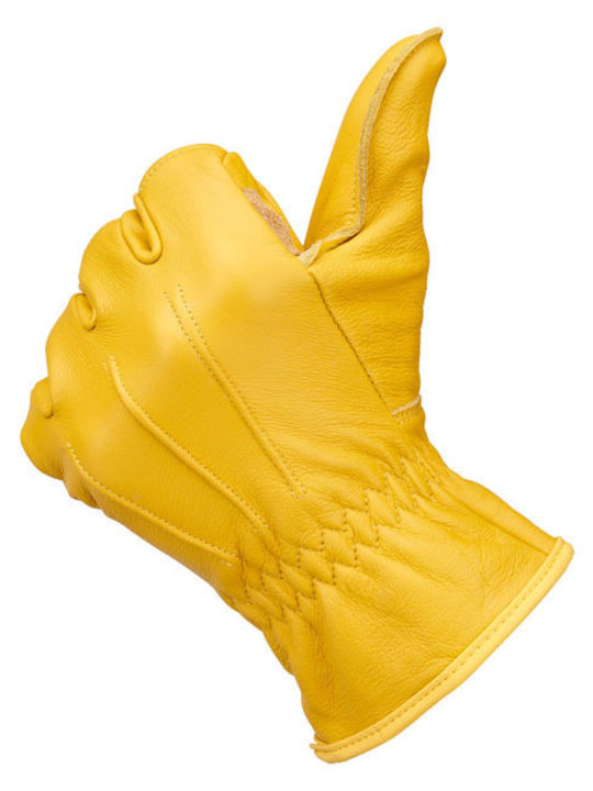 Biltwell Work 2.0 Herren Motorradhandschuhe Leder Gold