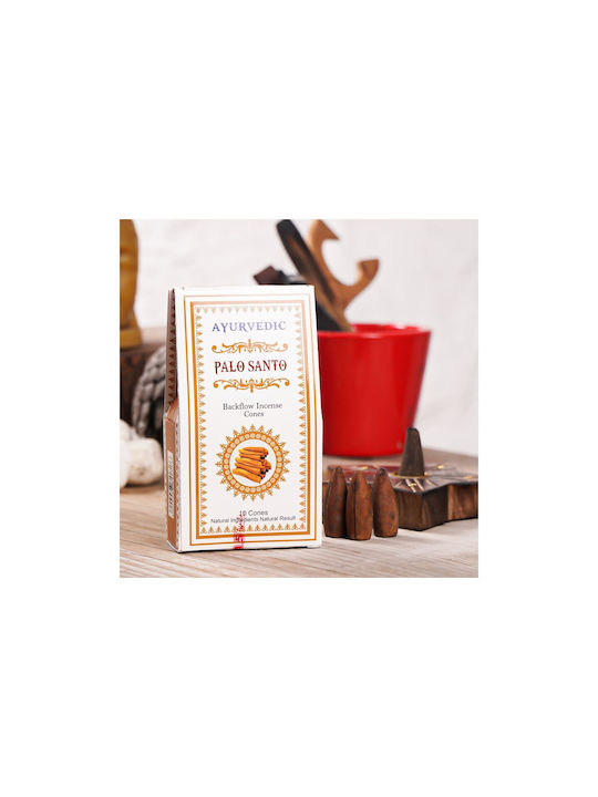 Ароматни Конуси За Тамян С Обратен Поток Ayurvedic Palo Santo 10 Бройки
