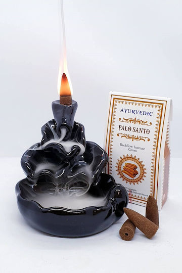 Reverse Flow Incense Cones Ayurvedic Palo Santo 10 Pieces