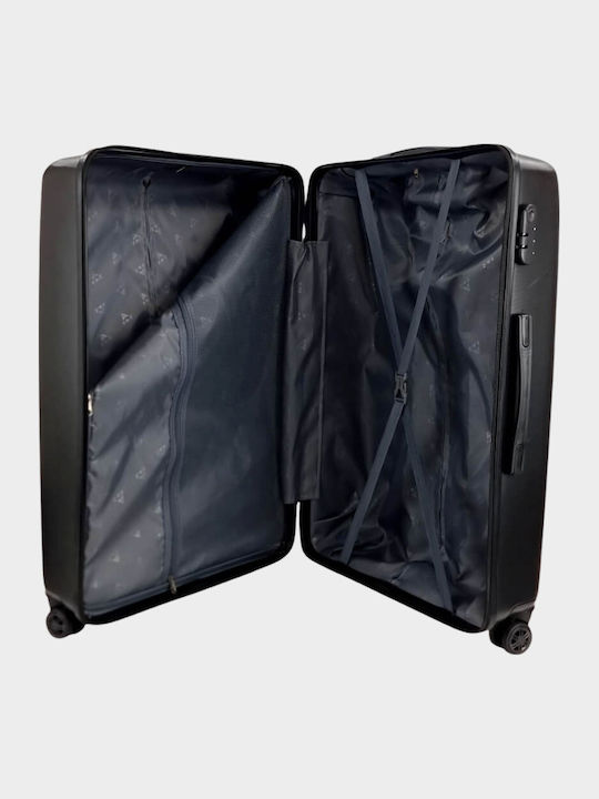 My Choice Large Hard Black Suitcase With 4 Wheels Height 72cm