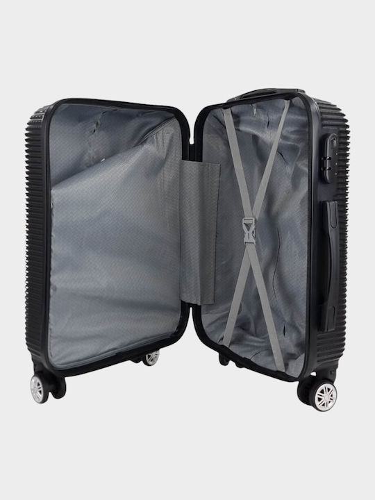My Choice Cabin Hard Travel Suitcase Black with 4 Wheels Height 55cm