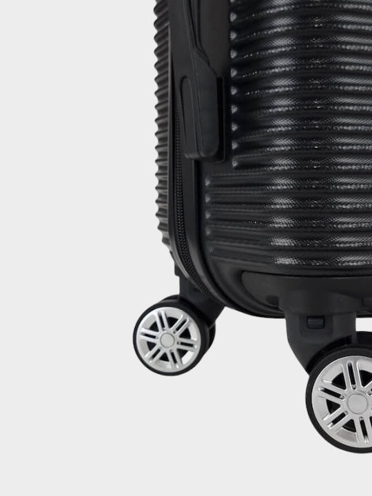 My Choice Cabin Hard Travel Suitcase Black with 4 Wheels Height 55cm