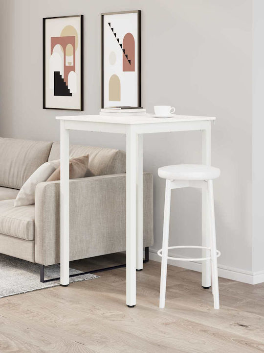 Table Bar from Solid Wood & Metal White 110x55x105cm