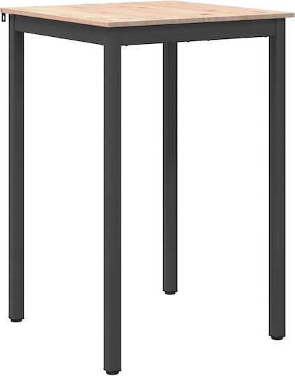 Table Bar from Solid Wood & Metal Natural 110x55x105cm