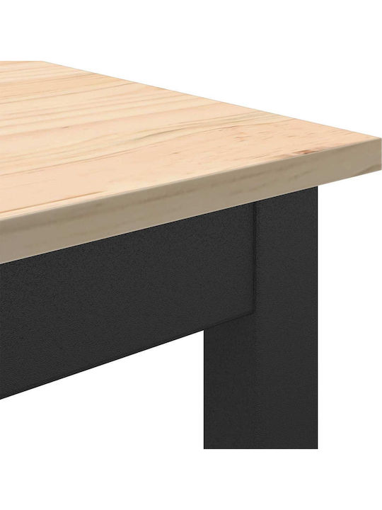 Table Bar from Solid Wood & Metal Natural 110x55x105cm