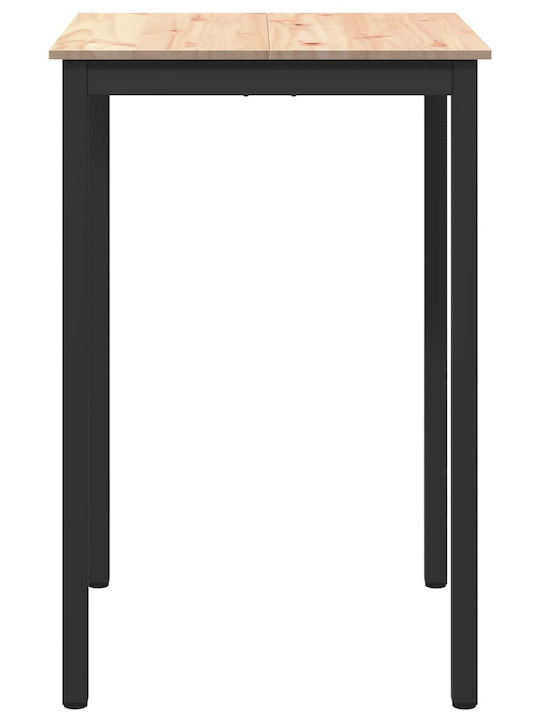 Table Bar from Solid Wood & Metal Natural 110x55x105cm