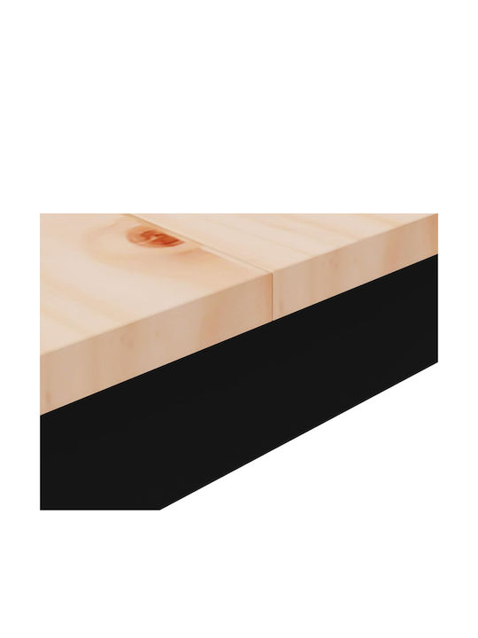 Table Bar from Solid Wood & Metal Natural 110x55x105cm