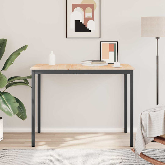 Table Bar from Solid Wood & Metal Natural 110x55x105cm