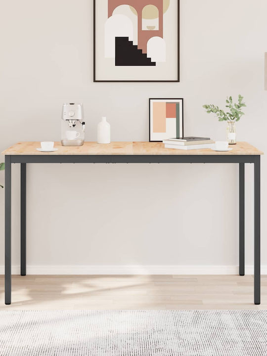 Table Bar from Solid Wood & Metal Natural 110x55x105cm