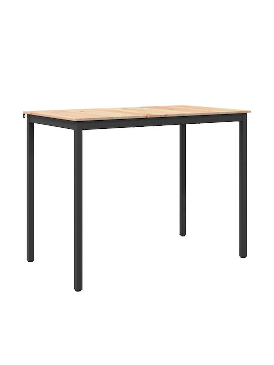 Table Bar from Solid Wood & Metal Natural 110x55x105cm