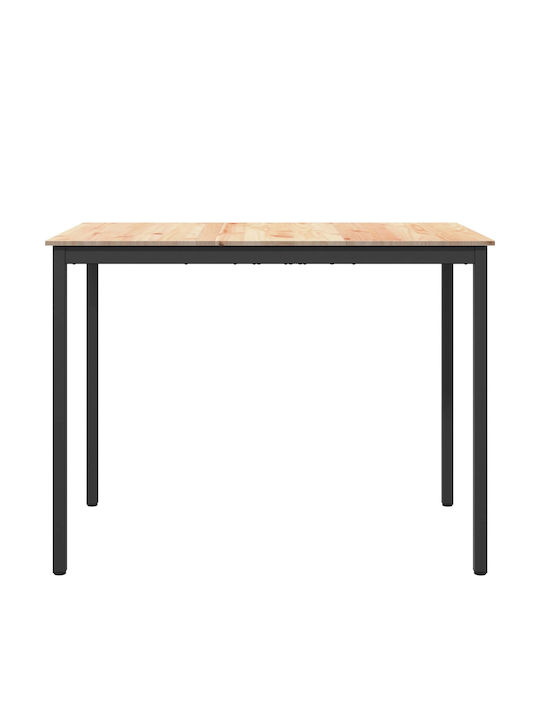 Table Bar from Solid Wood & Metal Natural 110x55x105cm